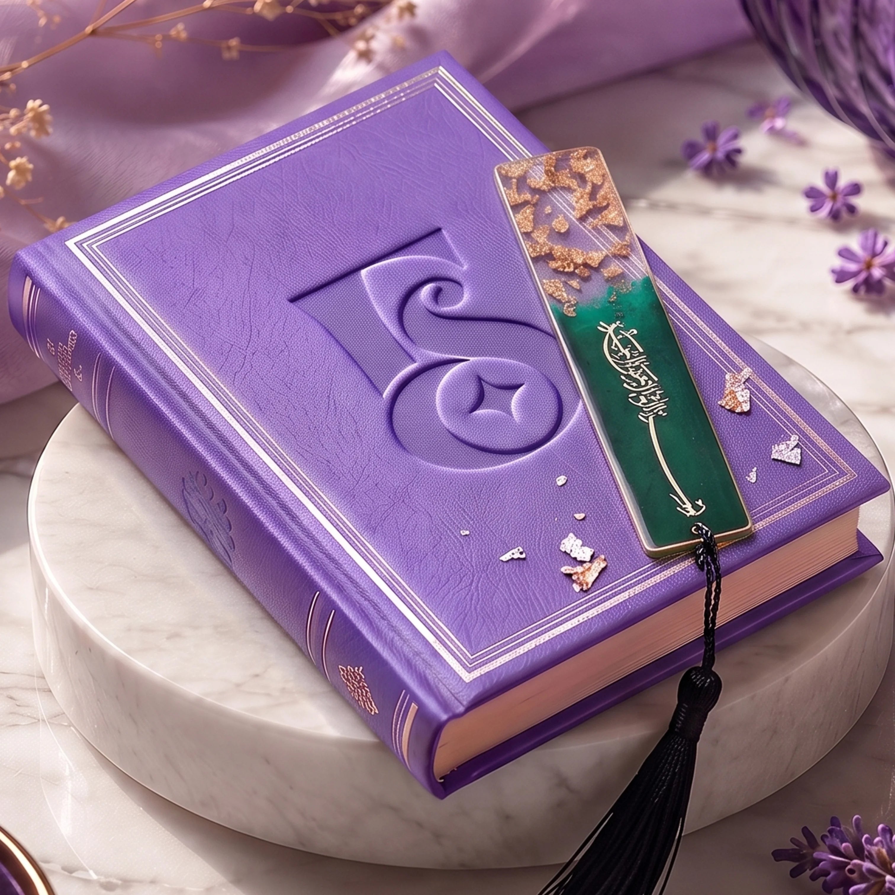 Bismillah Emerald Resin Quran Bookmark – Handmade Islamic Resin Bookmark | Faroha Studios