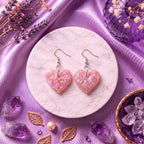 Blush Romance Resin Heart Earrings – Handmade Pink Resin Earrings for Women | Faroha Studios