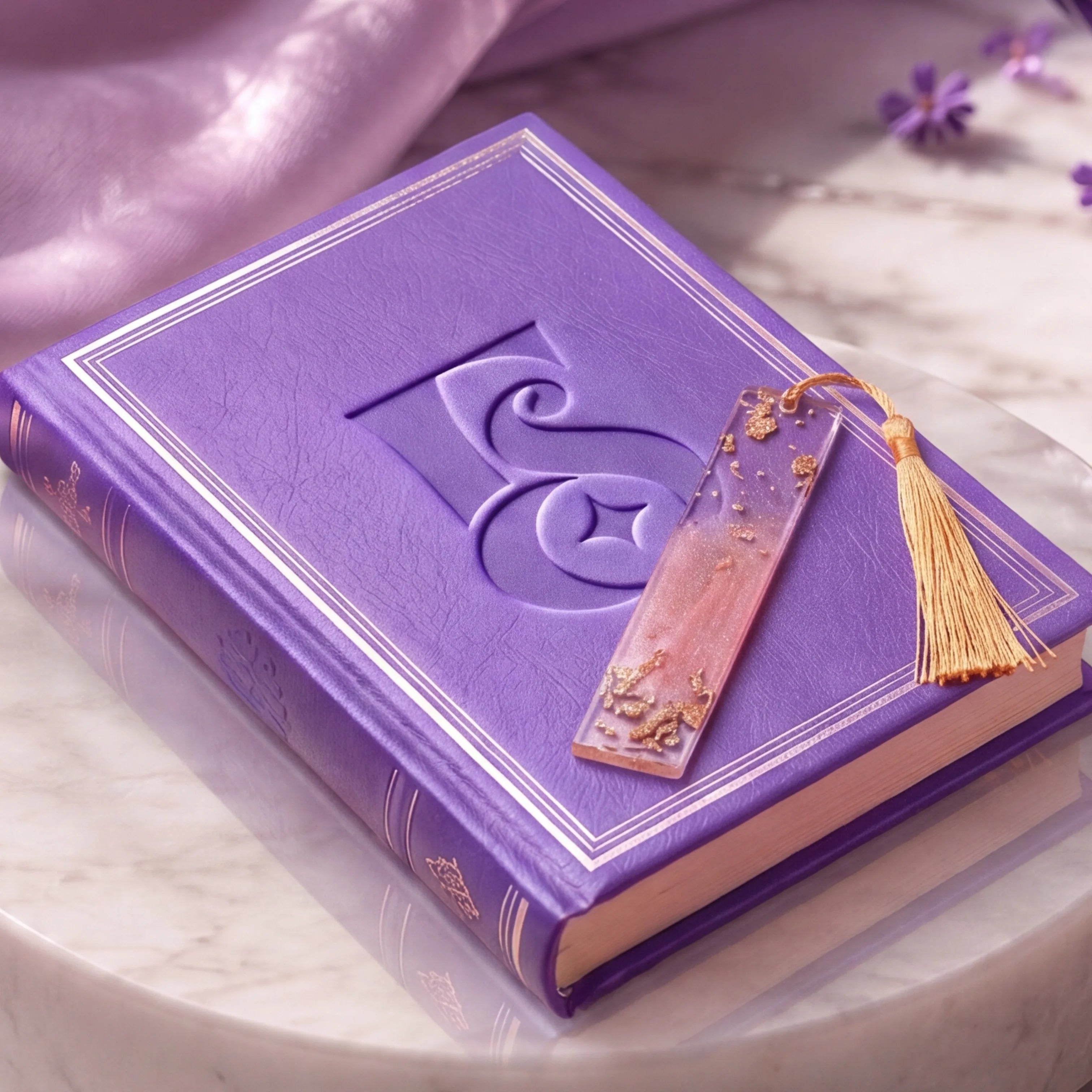 Petal Glow Resin Bookmark – Handmade Rectangle Resin Bookmark | Faroha Studios