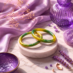 Emerald Aura Resin Bangles – Handmade Haldi & Mehendi Bangles for Women | Faroha Studios